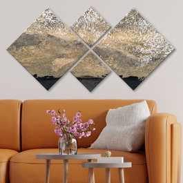Wallity Cuadro Decorativo de MDF de 4 Piezas Multicolor